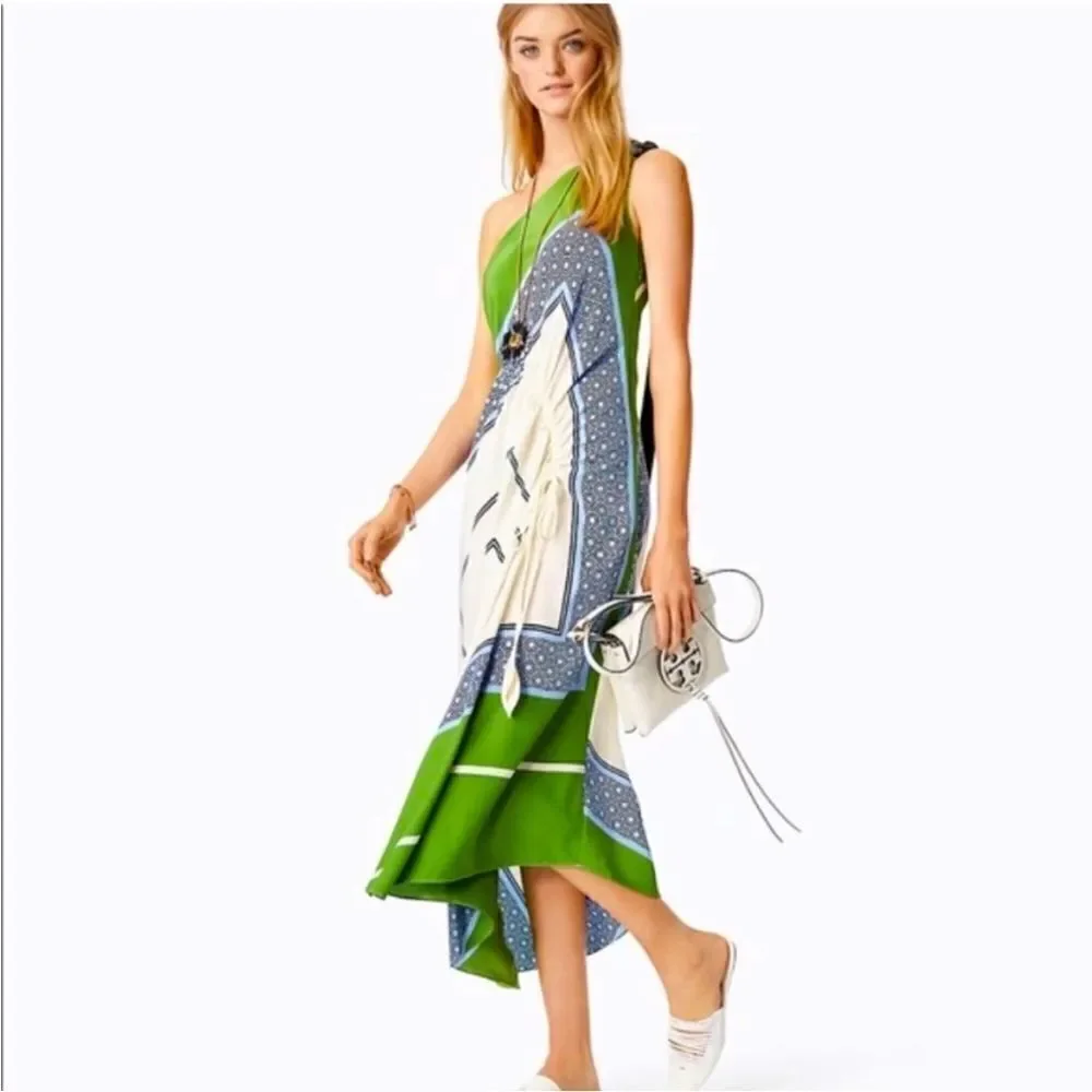 Tory Burch Sloane One Shoulder Handkerchief Dress 0
